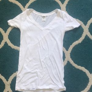 White tee xs- pink